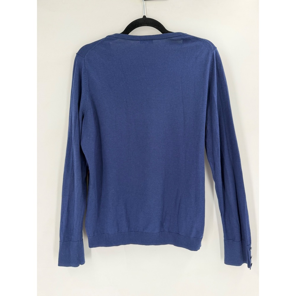 Talbots Sweater Women L Blue British Royal Guard Embroidered Preppy Novelty - Picture 7 of 11